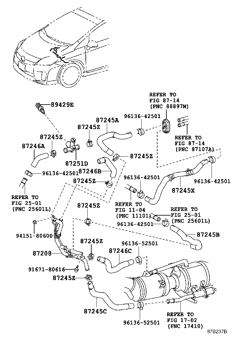 Toyota 87245-47360 HOSE, HEATER WATER
