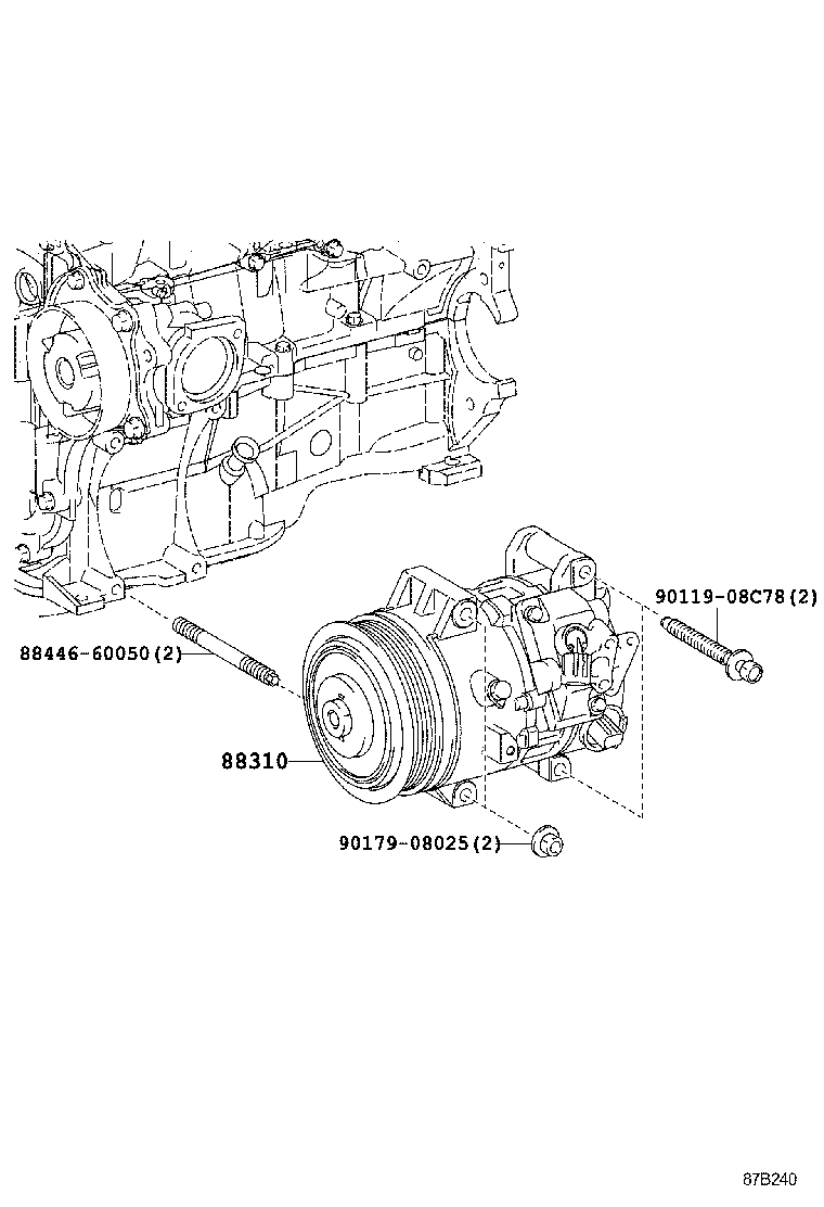 88310-0M021 COMPRESSOR ASSY, W/PULLEY product image