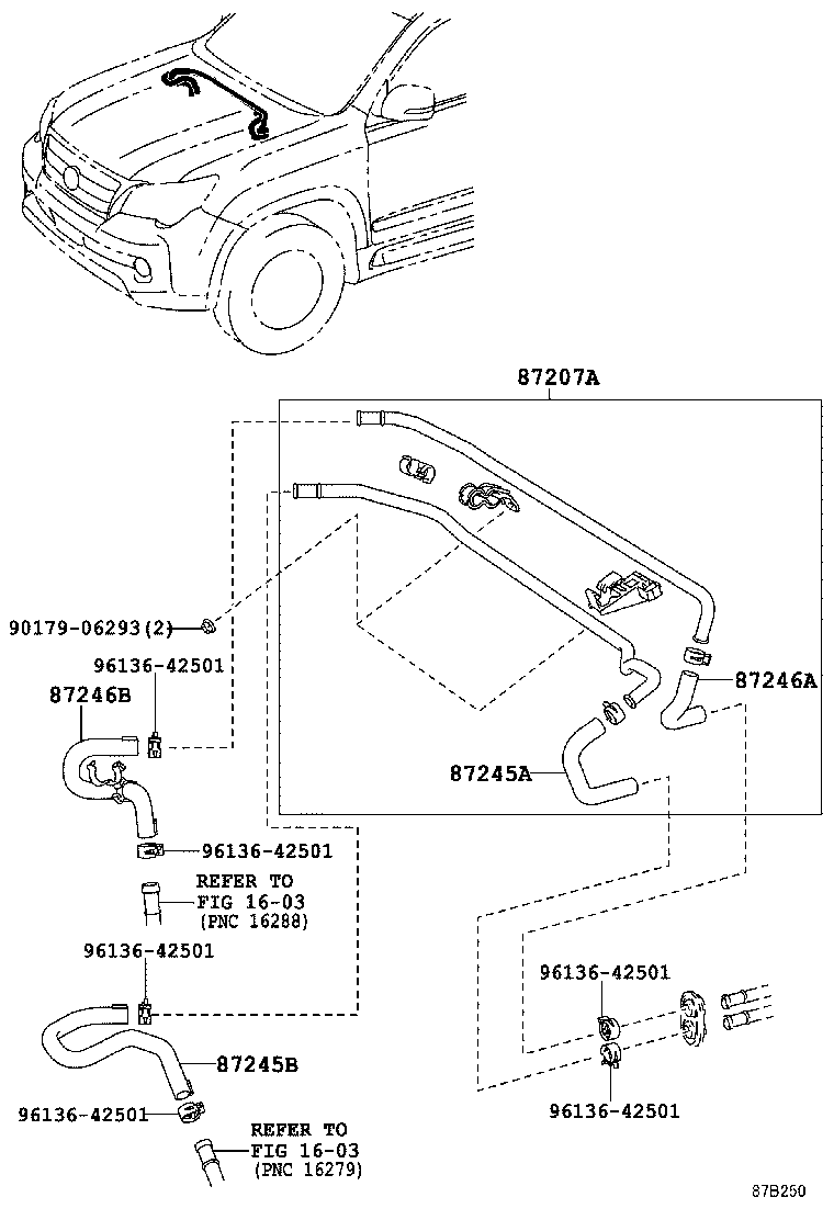 87245-35A40 HOSE, HEATER WATER, INLET B product image