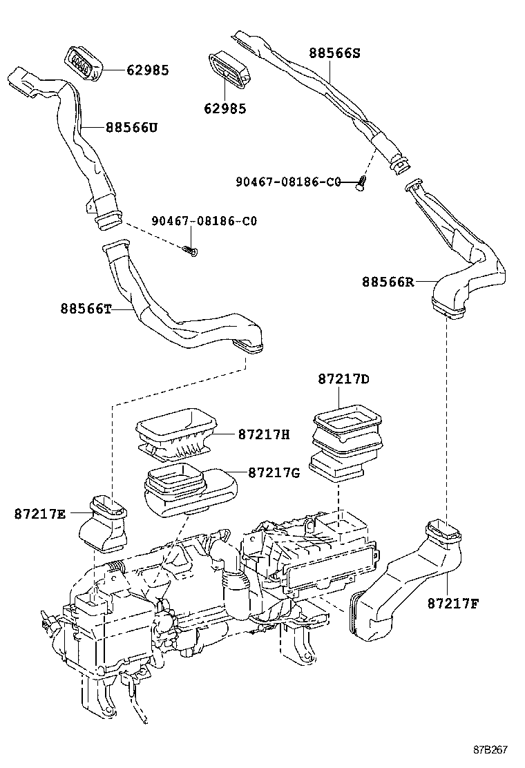 55844-0N030 DUCT, HEATER TO REGISTER, NO.2 product image