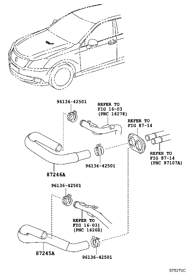 87245-0N040 HOSE, HEATER WATER, OUTLET A product image