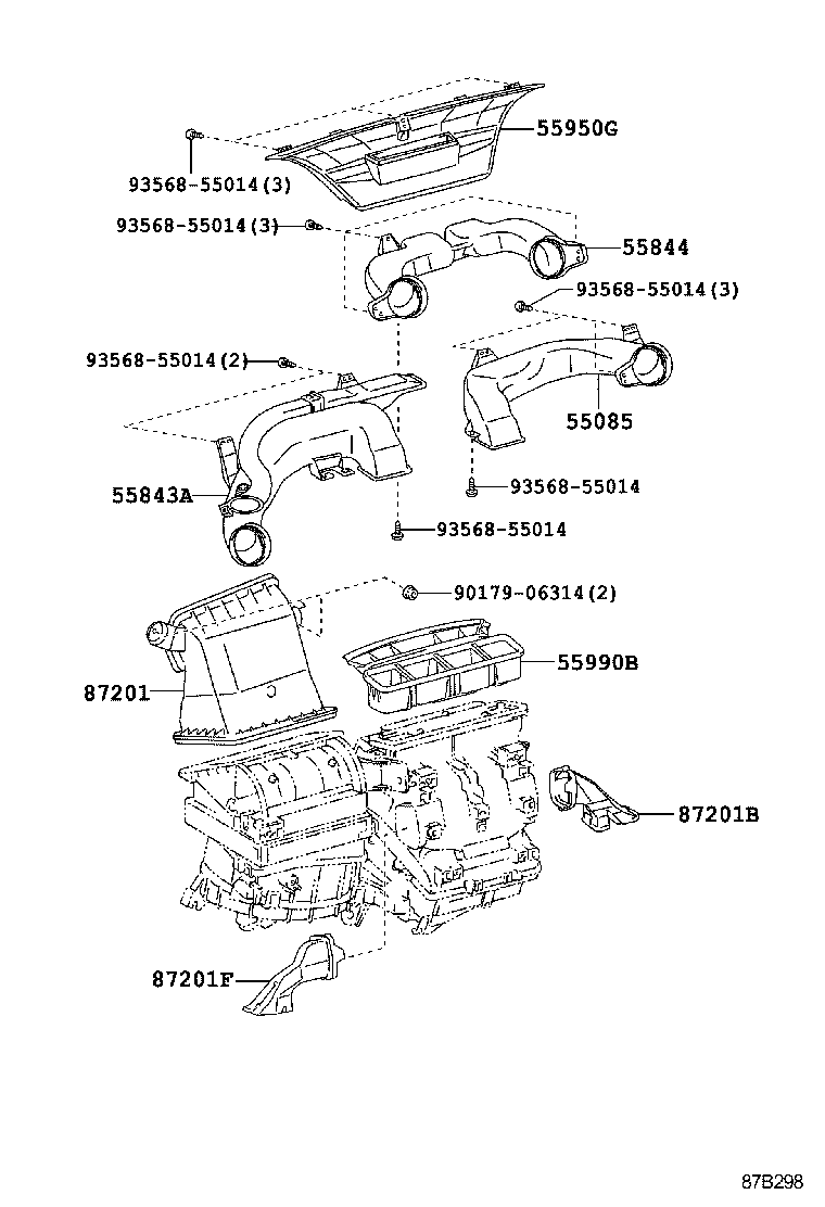 55844-12540 DUCT, HEATER TO REGISTER, NO.2 product image