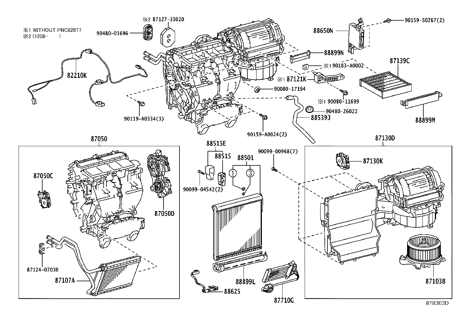 Toyota 87103-08110 MOTOR SUB-ASSY, BLOWER W/FAN
