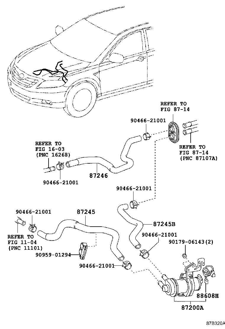 87245-06620 HOSE, HEATER WATER, INLET product image