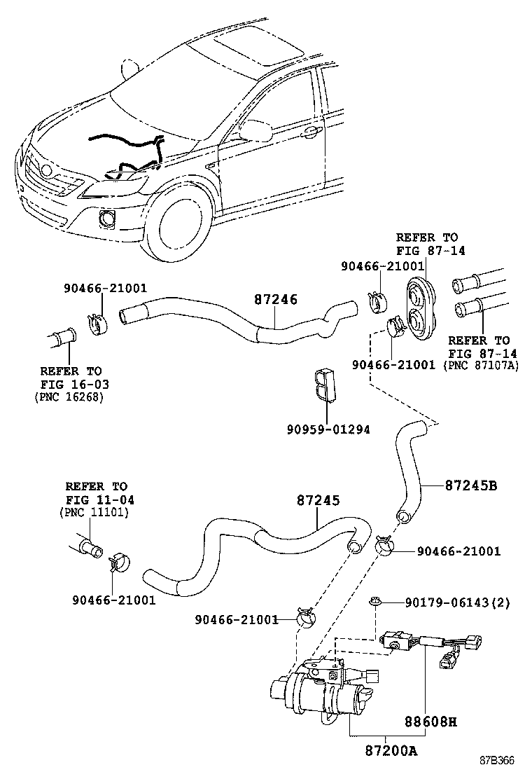 87245-06770 HOSE, HEATER WATER, INLET B product image