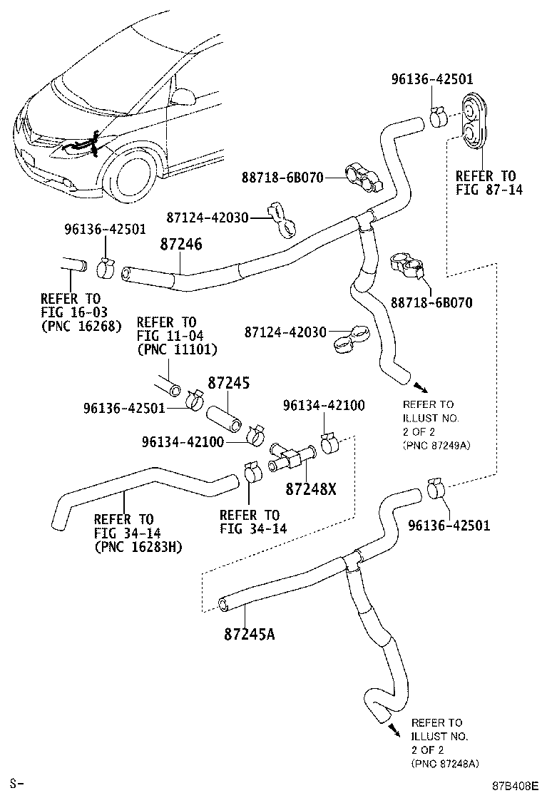 87245-28B40 HOSE, HEATER WATER, INLET A product image
