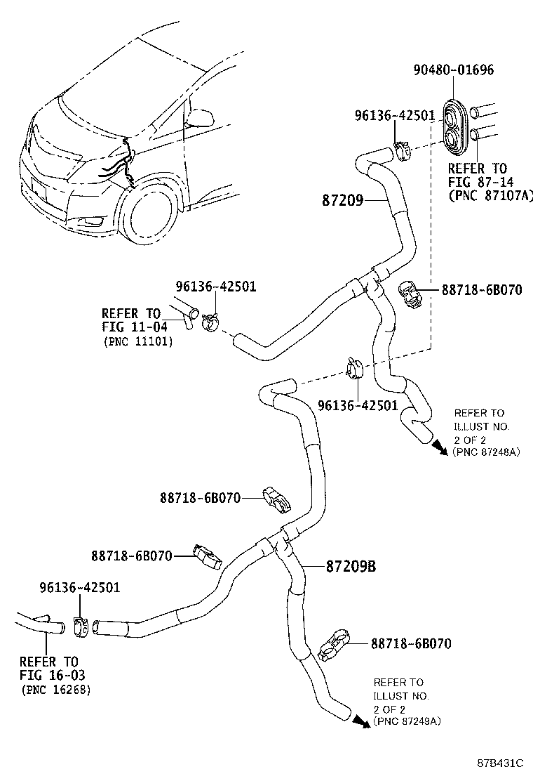 87245-58120 HOSE, HEATER WATER, INLET B product image