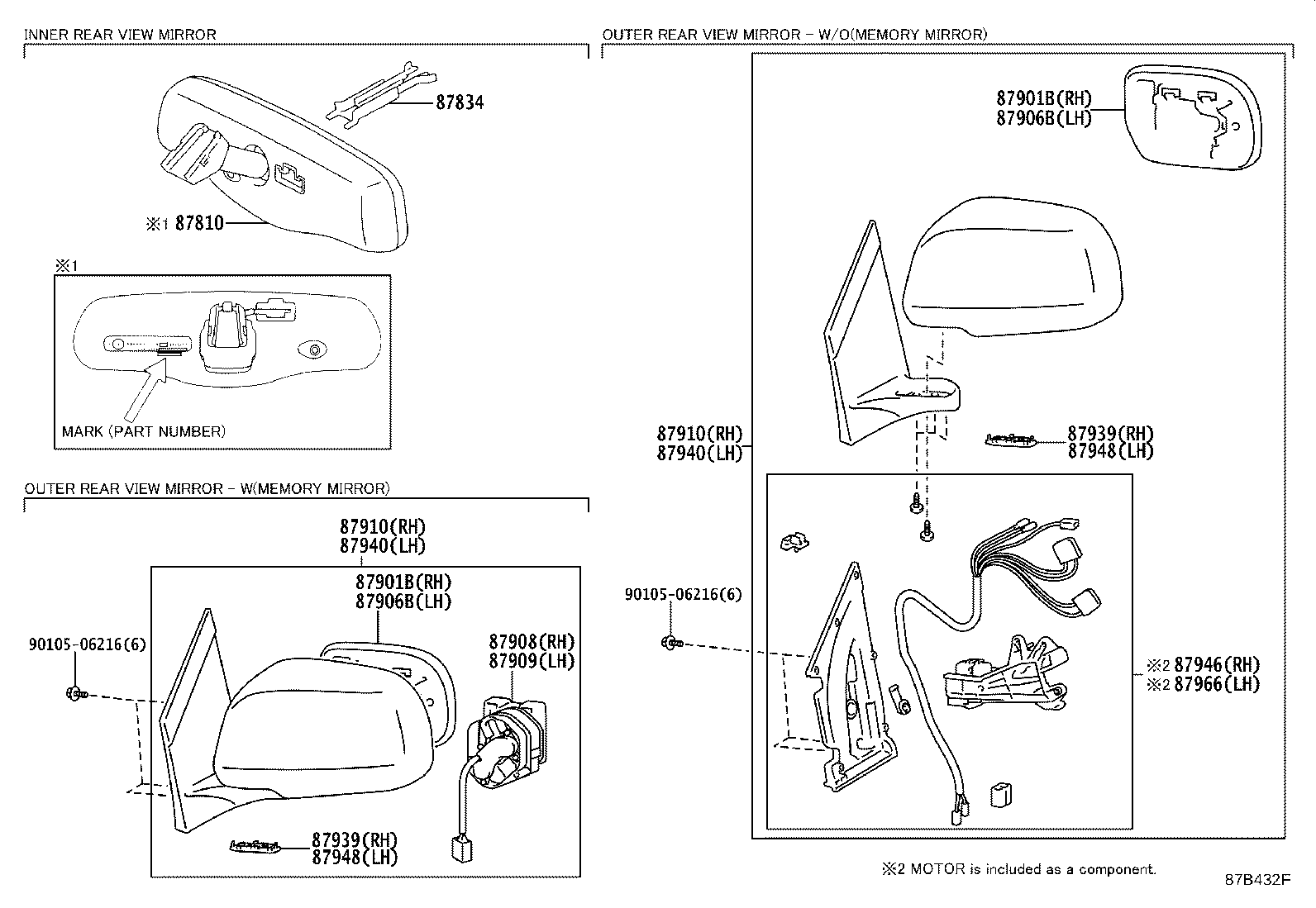 87810-AC050 MIRROR ASSY, INNER REAR VIEW product image