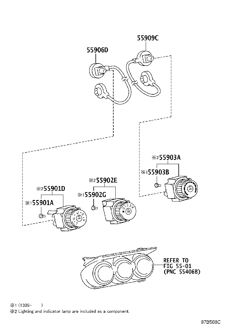 Toyota 55844-21030 DUCT, HEATER TO REGISTER, NO.2