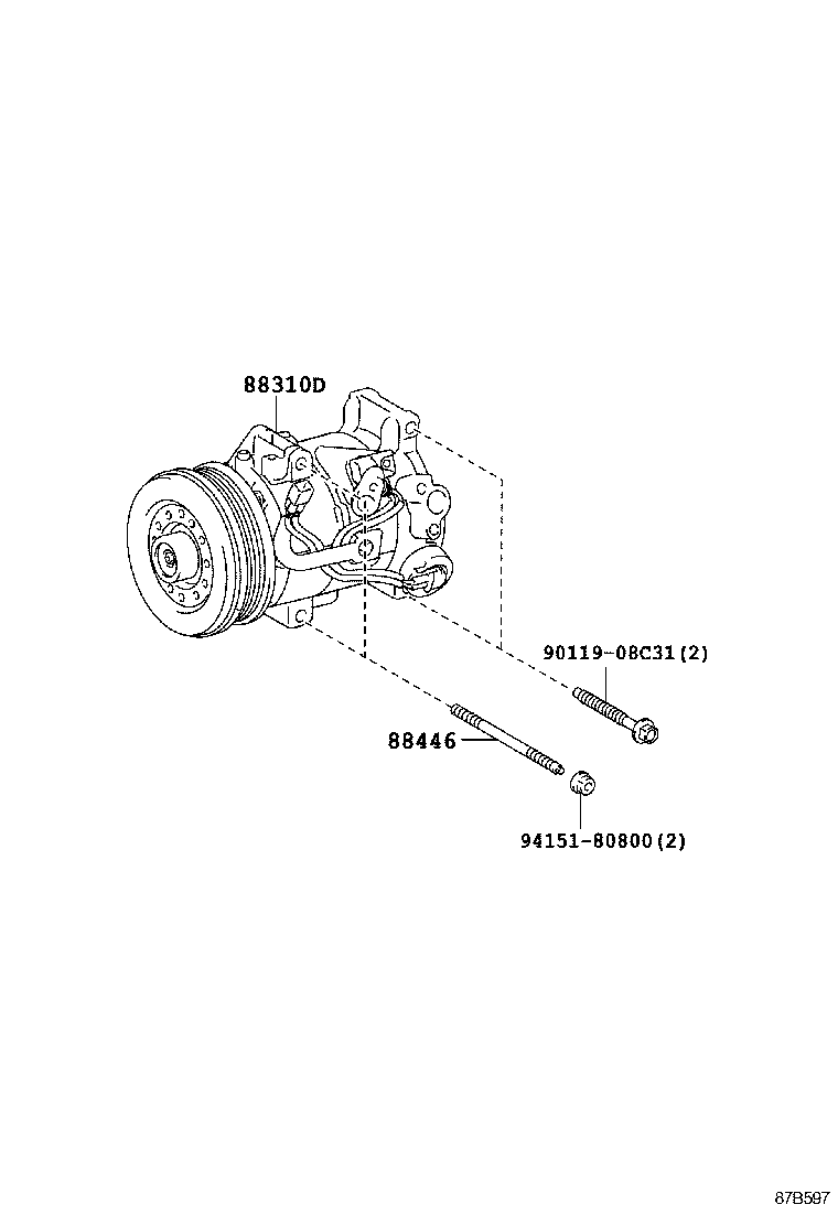 88310-77070 COMPRESSOR ASSY, W/PULLEY product image