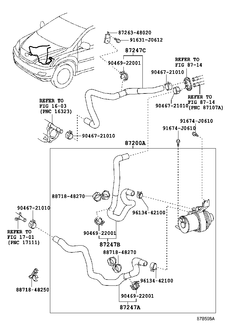 87245-48710 HOSE, HEATER WATER, A product image