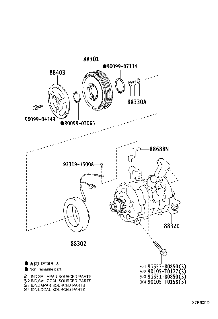88403-0D070 HUB SUB-ASSY, MAGNET CLUTCH product image