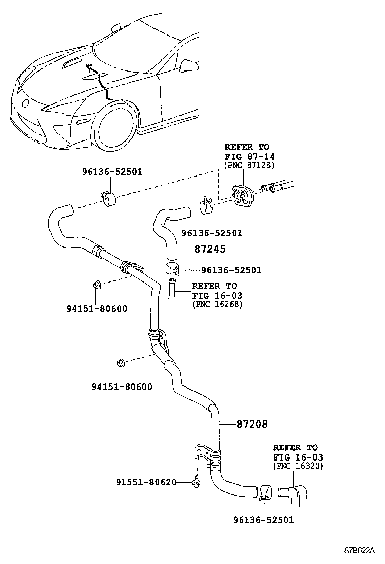 Toyota 87208-77010 PIPE SUB-ASSY, HEATER WATER
