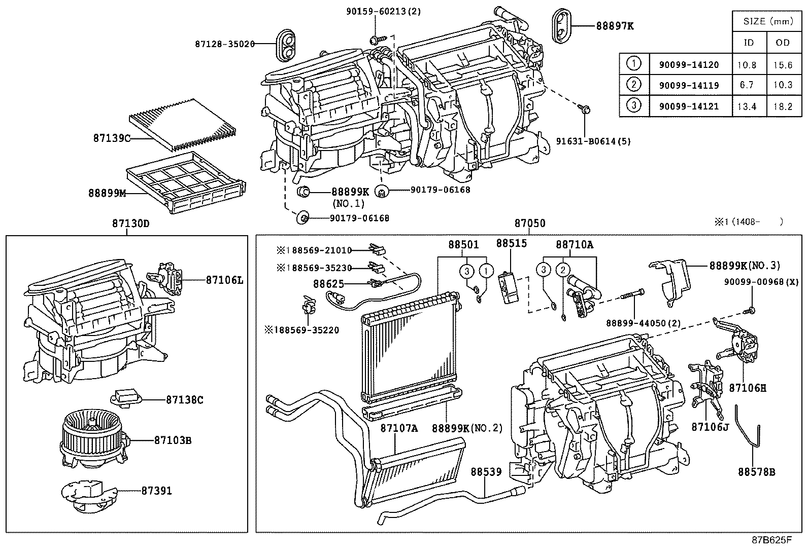 87103-60340 MOTOR SUB-ASSY, BLOWER W/FAN product image