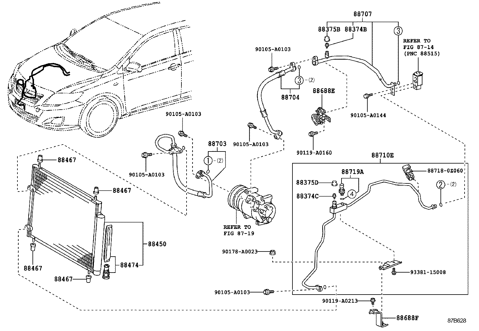 88688-0Z230 BRACKET, COOLER REFRIGERANT HOSE, NO.2 product image