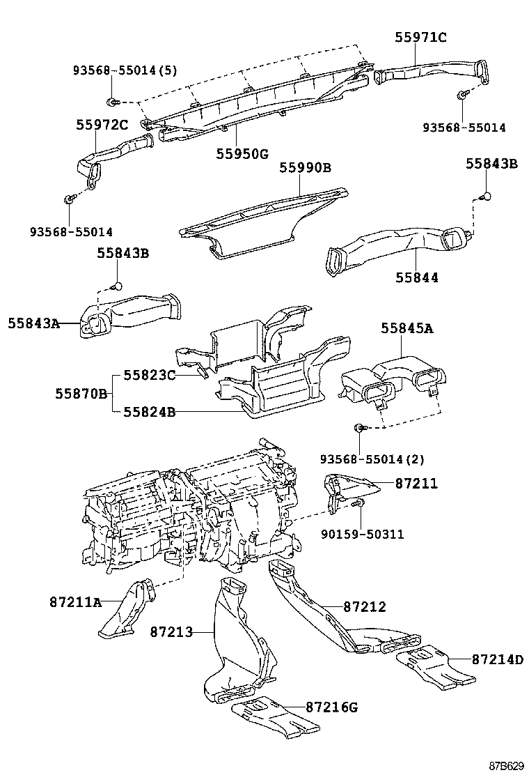 55844-35100 DUCT, HEATER TO REGISTER, NO.2 product image