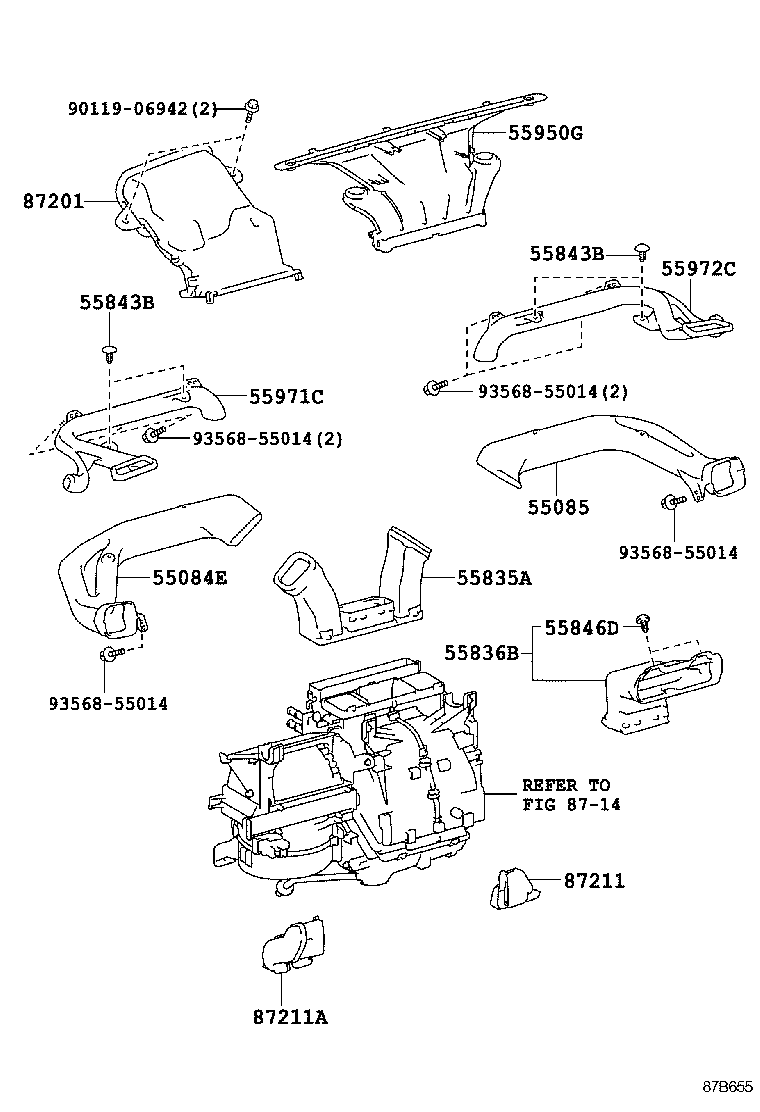 55086-52010 DUCT SUB-ASSY, HEATER TO REGISTER, NO.2 product image
