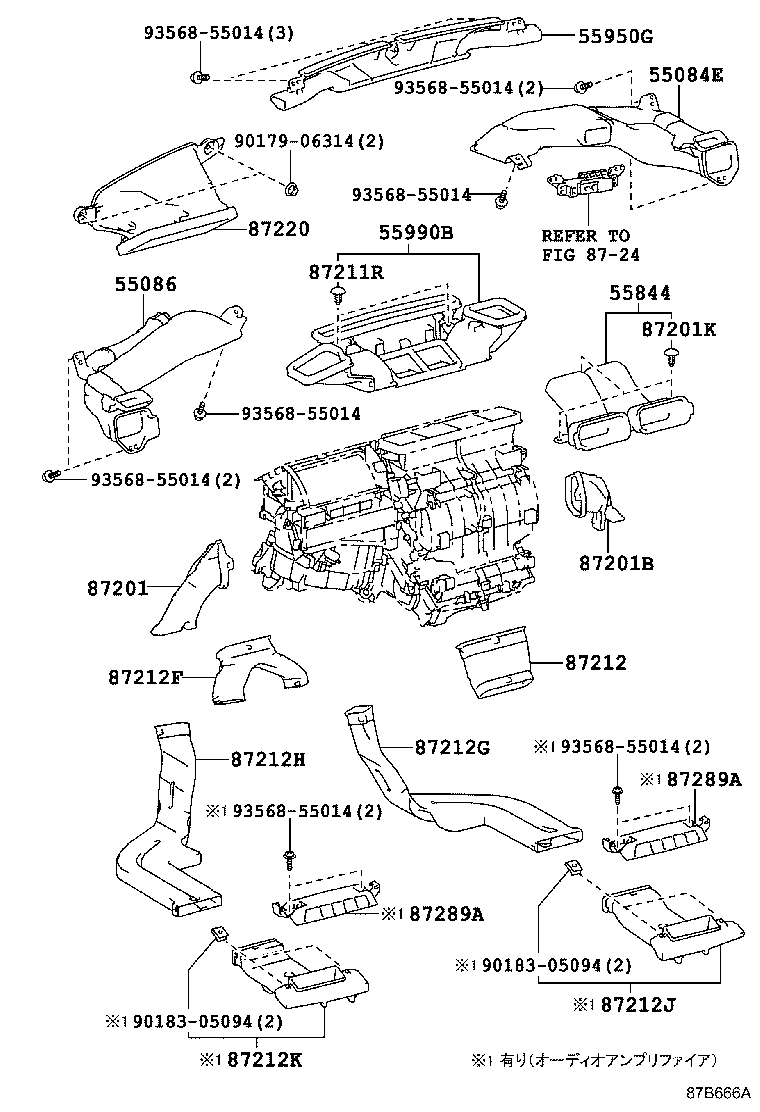 55084-76030 DUCT SUB-ASSY, HEATER TO REGISTER, NO.1 product image