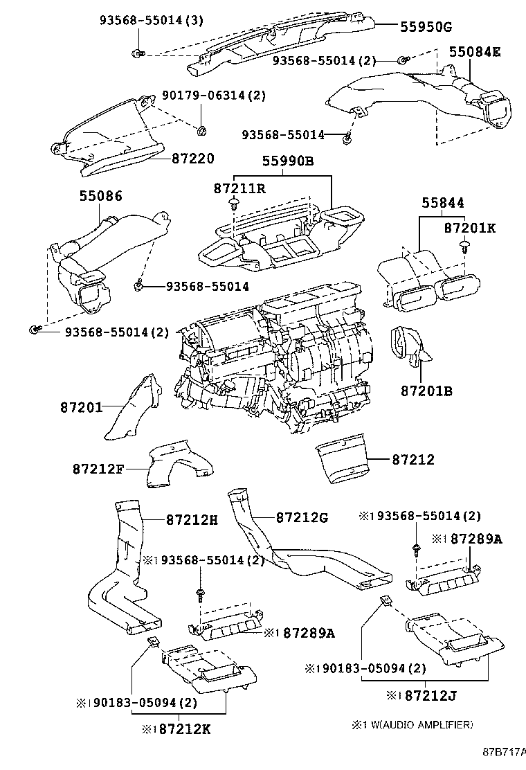 55844-76020 DUCT, HEATER TO REGISTER, NO.2 product image
