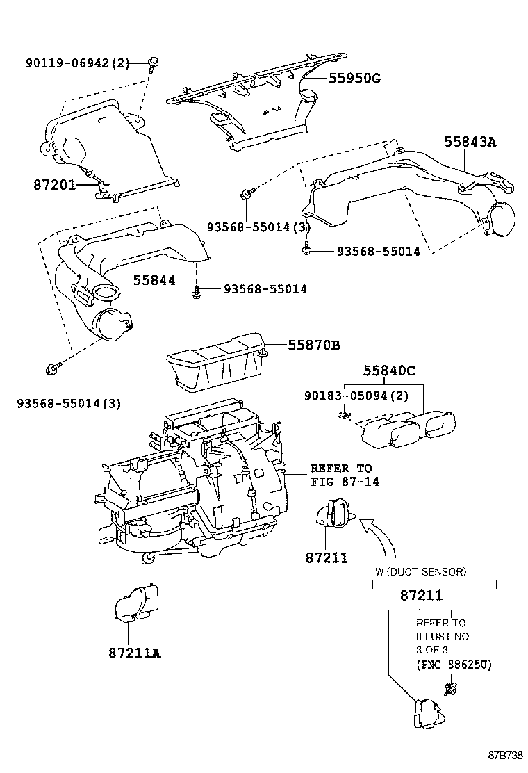 55870-52040 DUCT ASSY, HEATER TO REGISTER product image