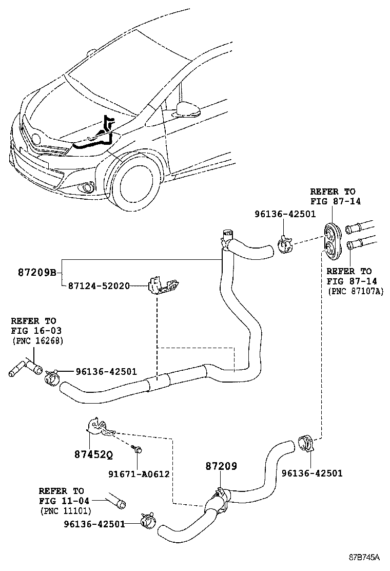 87209-52260 HOSE SUB-ASSY, WATER product image