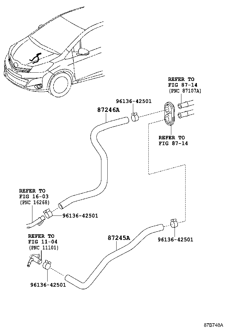 87209-52131 HOSE, HEATER WATER, OUTLET A product image