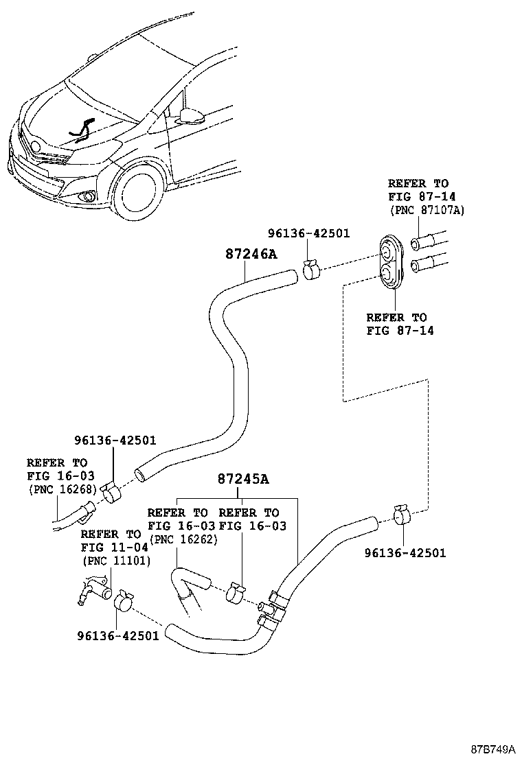 87209-52131 HOSE, HEATER WATER, OUTLET A product image