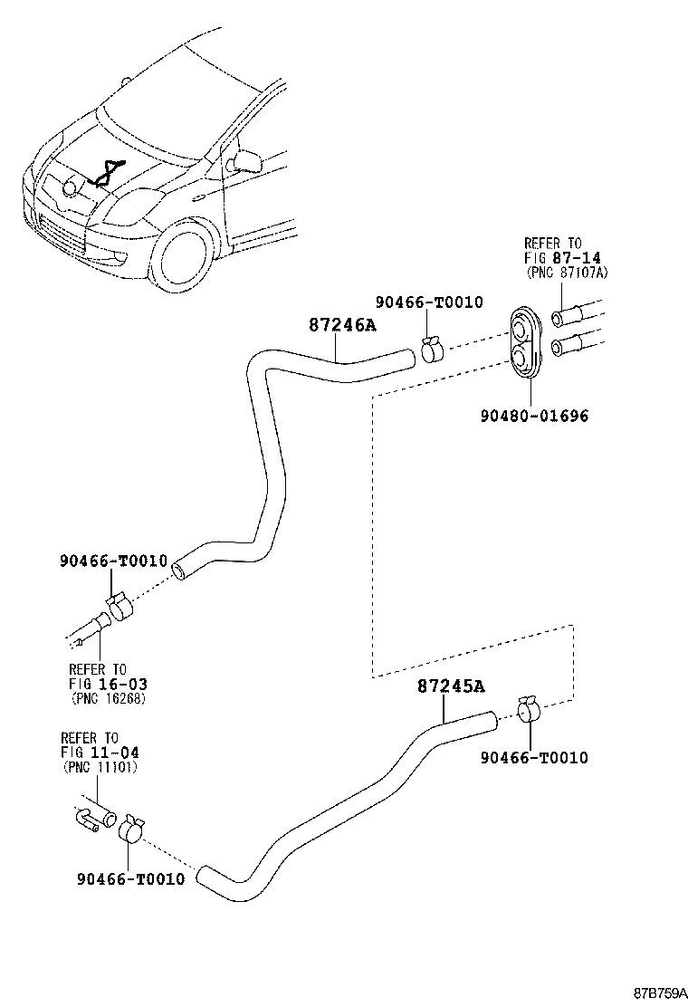 87245-0D110 HOSE, HEATER WATER, OUTLET A product image