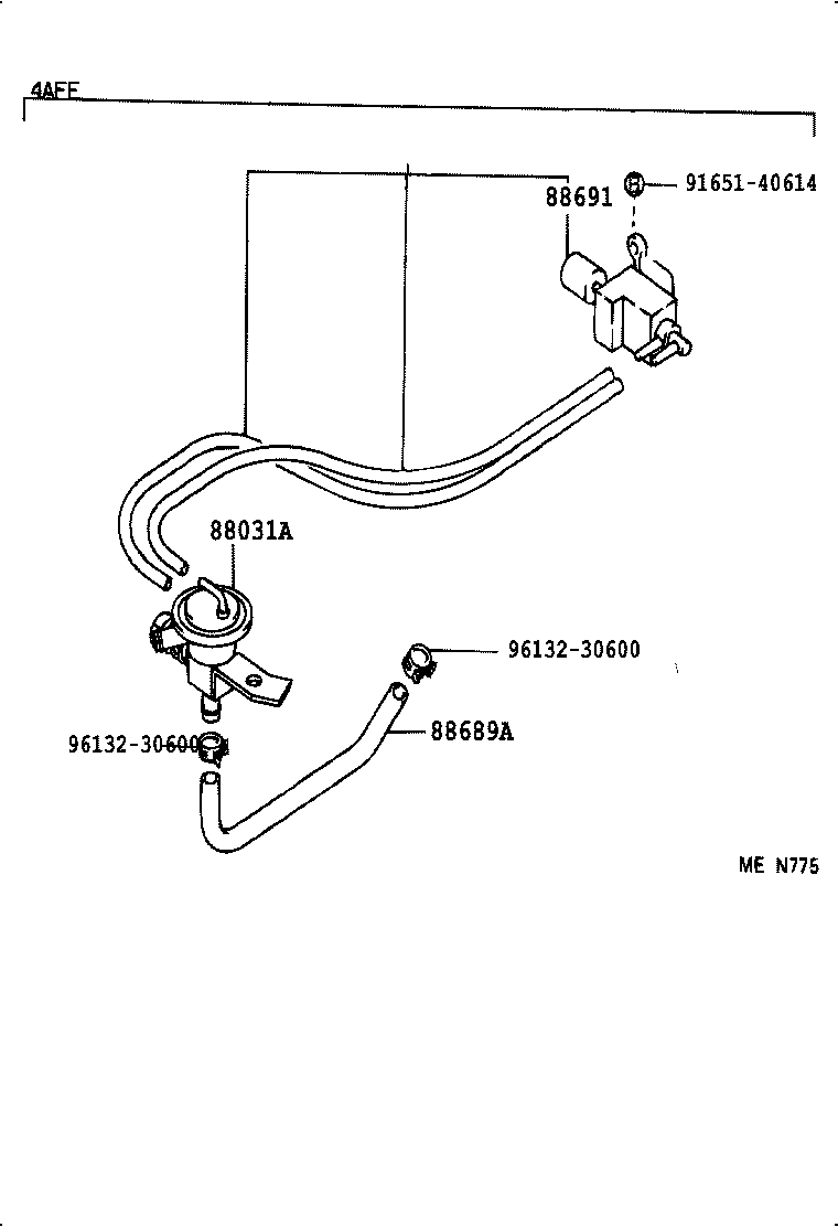 88689-01010 HOSE, COOLER VACUUM NO.1 product image