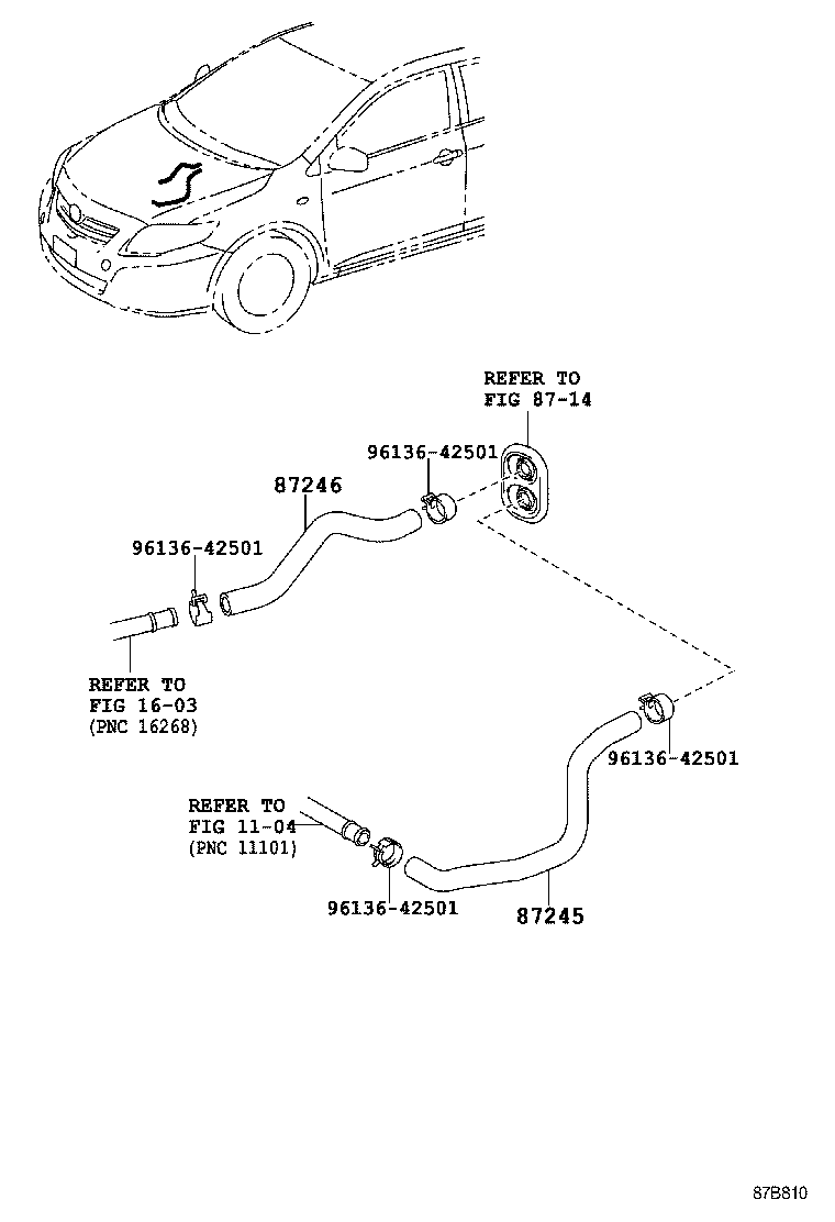 87245-02E40 HOSE, HEATER WATER, INLET product image