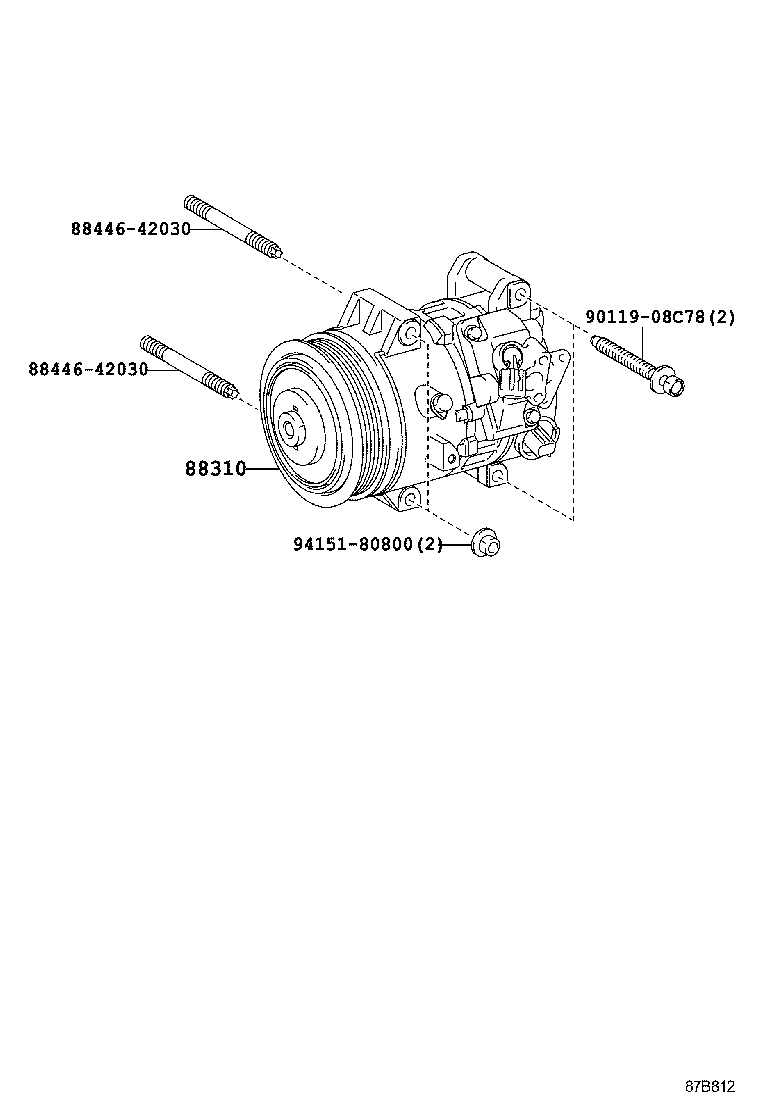 88310-02680 COMPRESSOR ASSY, W/PULLEY product image