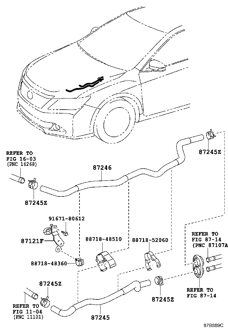 87452-33040 BRACKET, HEATER product image