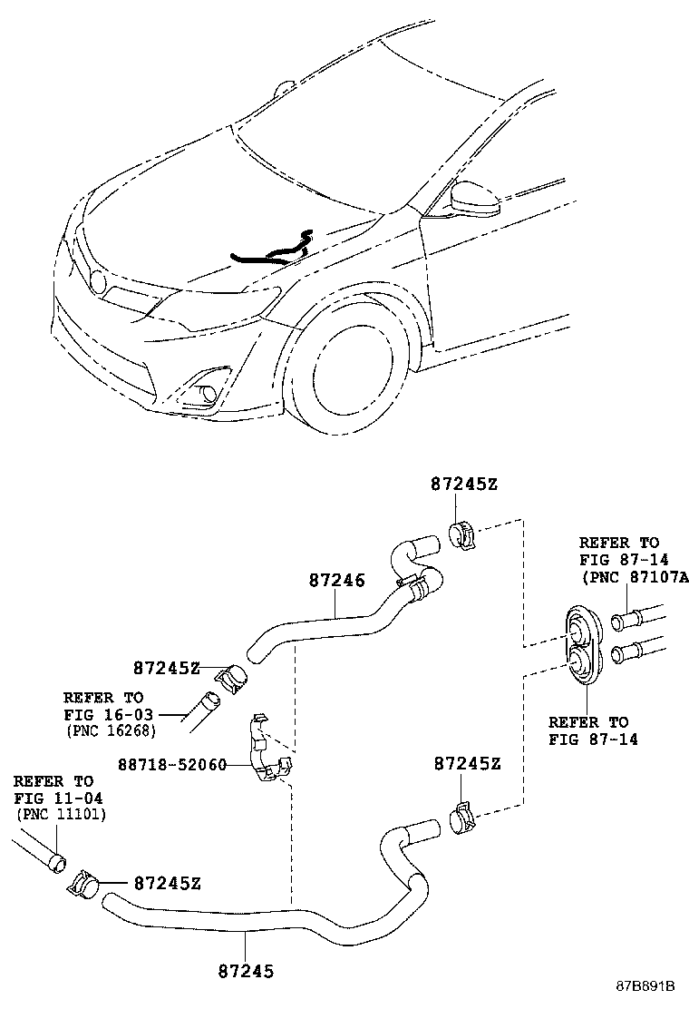 87452-33040 BRACKET, HEATER product image