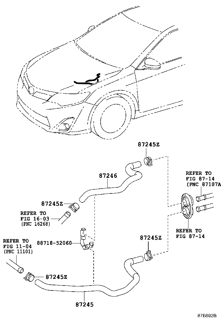 87452-33040 BRACKET, HEATER product image