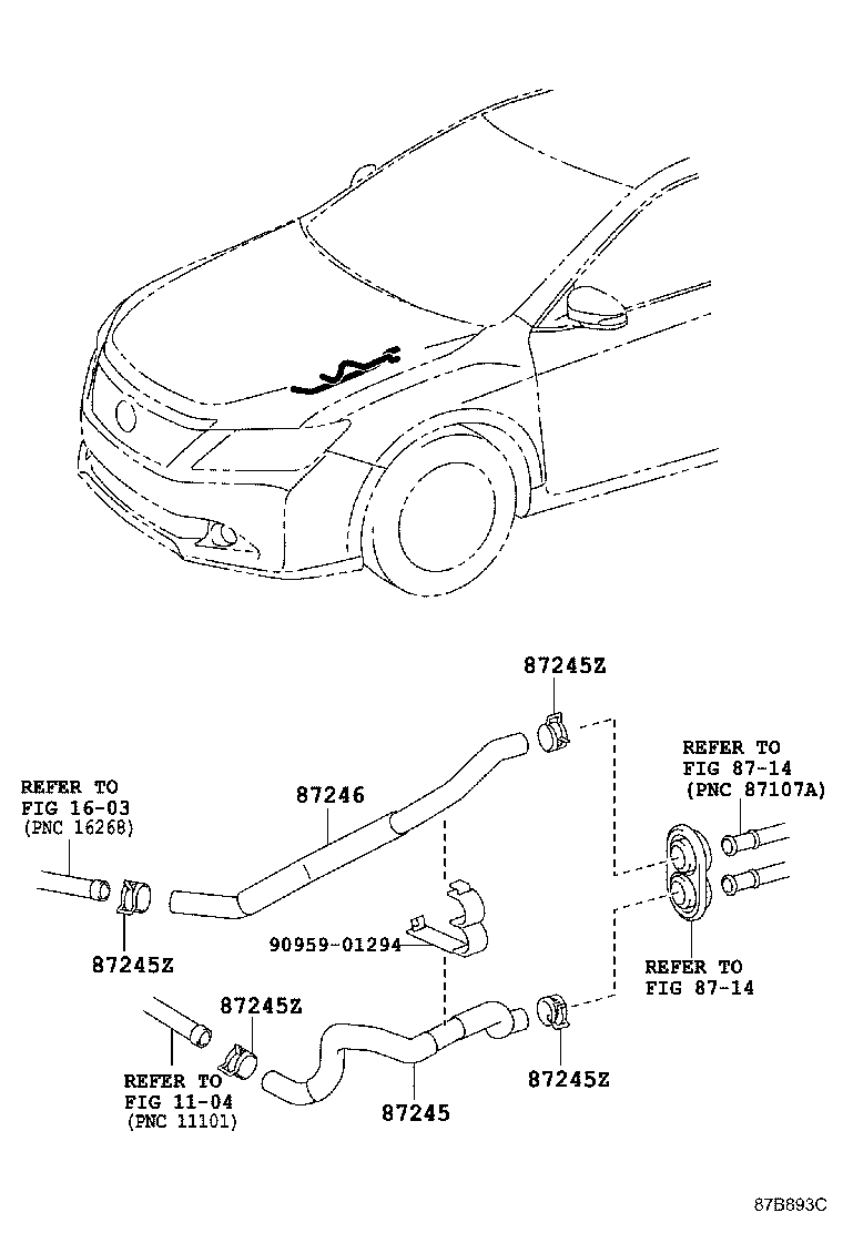 87452-33040 BRACKET, HEATER product image