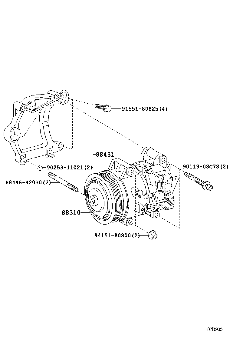 88310-06511 COMPRESSOR ASSY, W/PULLEY product image