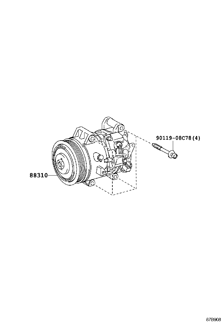 88310-06511 COMPRESSOR ASSY, W/PULLEY product image