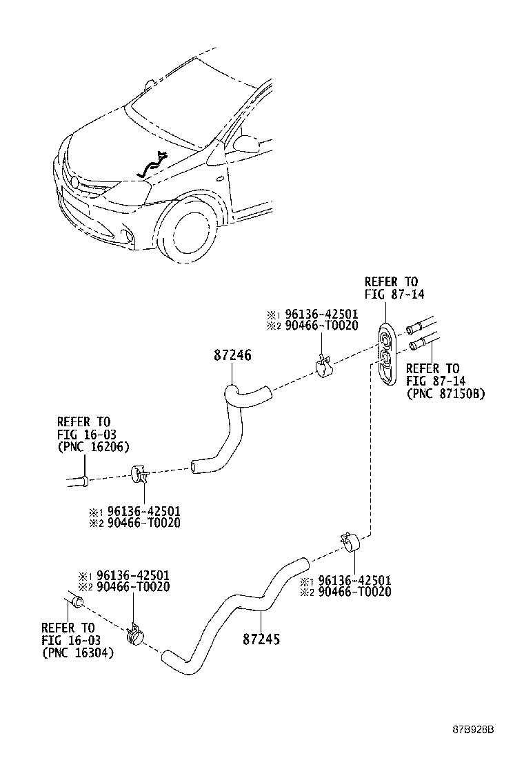 87124-0D040 CLAMP, HEATER HOSE, NO.2 product image