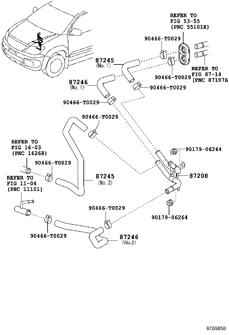 87245-0KA00 HOSE, HEATER WATER, INLET product image