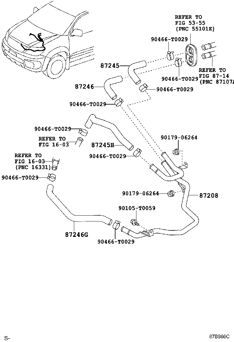 87245-0KA10 HOSE, HEATER WATER, OUTLET G product image