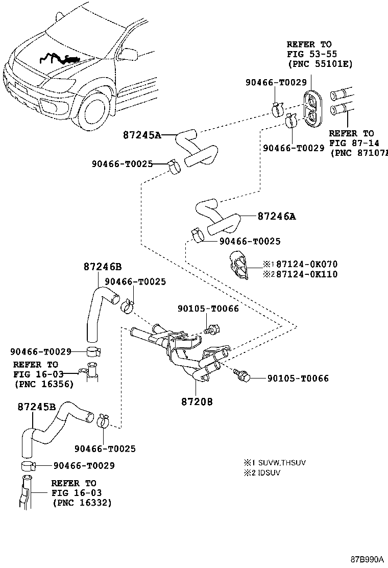 87245-0KA10 HOSE, HEATER WATER, OUTLET G product image