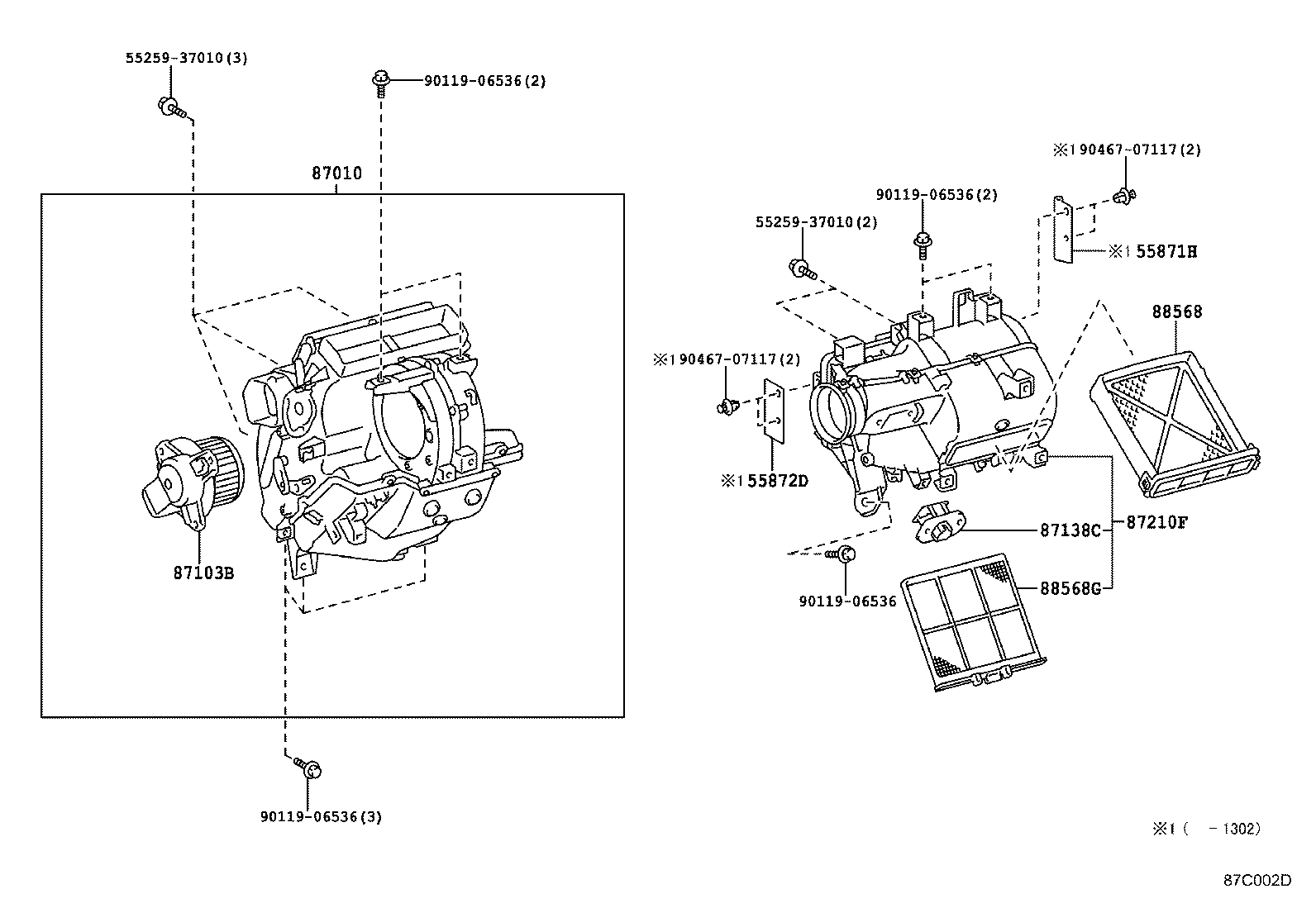 87103-37040 MOTOR SUB-ASSY, BLOWER W/FAN product image