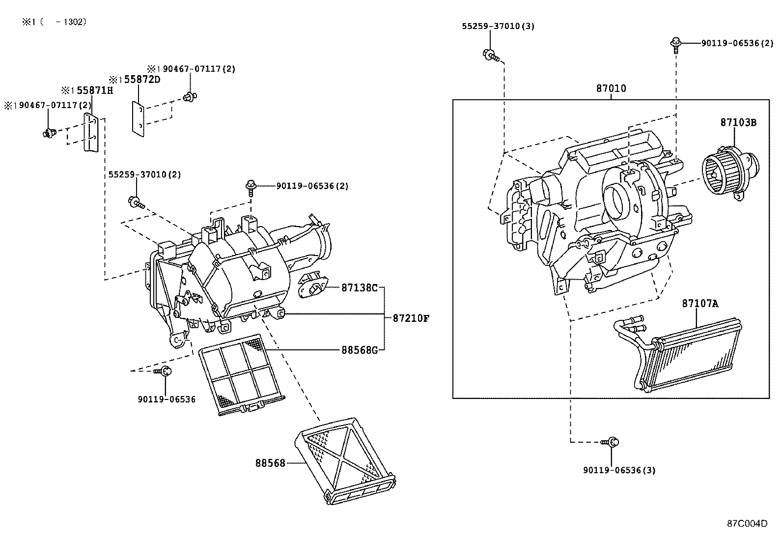 87103-37040 MOTOR SUB-ASSY, BLOWER W/FAN product image