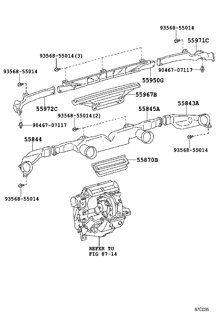 55844-37071 DUCT, HEATER TO REGISTER, NO.2 product image