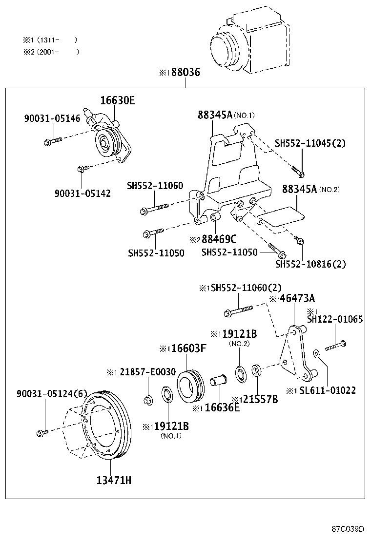 16630-E0050 PULLEY ASSY, IDLER product image