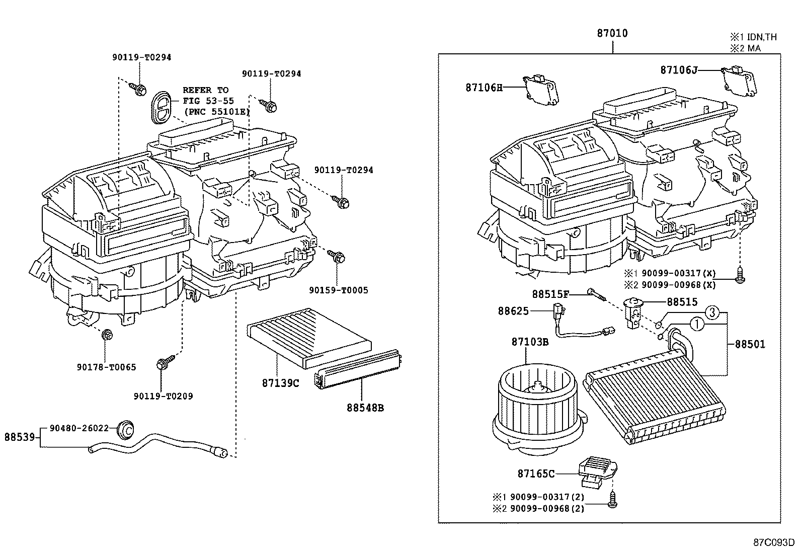 87103-0K280 MOTOR SUB-ASSY, BLOWER W/FAN product image