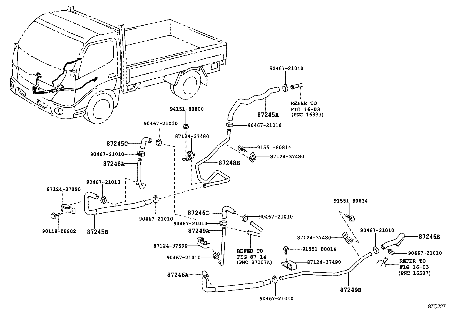 87246-37840 HOSE, HEATER WATER, OUTLET A product image