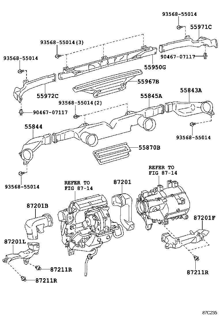 55844-37071 DUCT, HEATER TO REGISTER, NO.2 product image