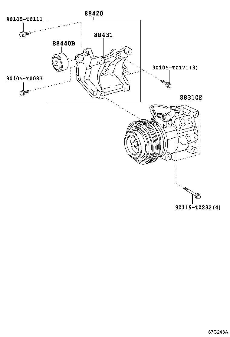 88440-0K281 PULLEY ASSY, IDLE NO.2 product image