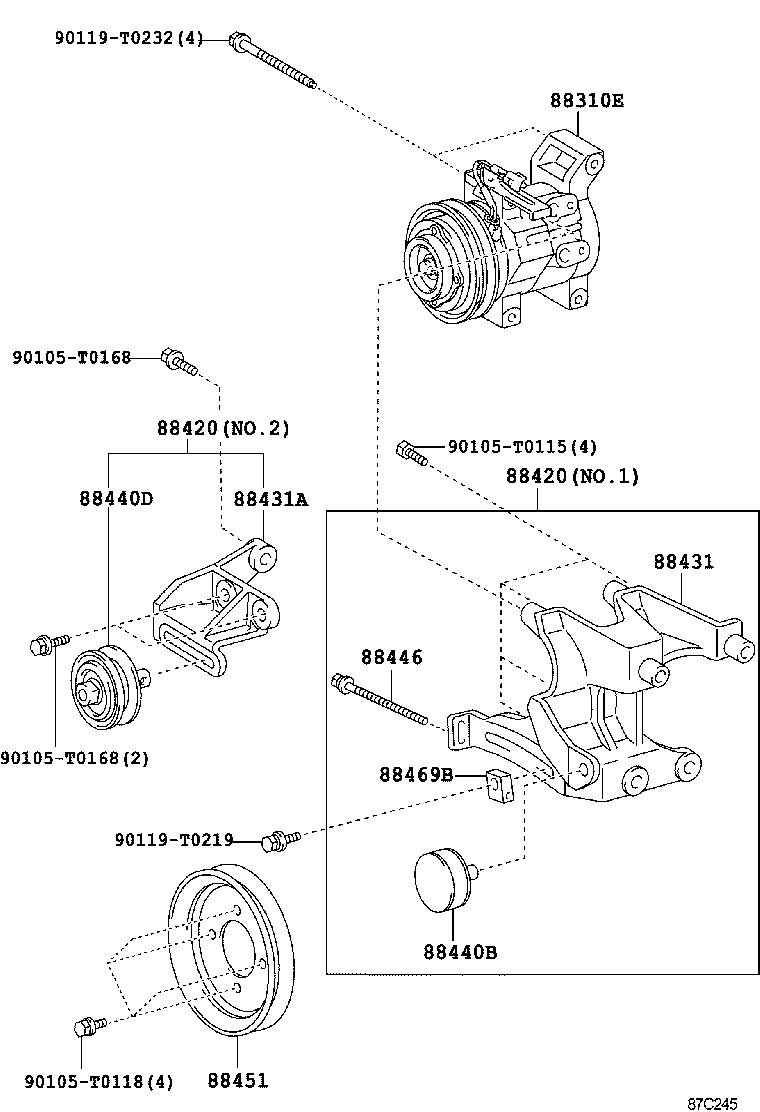 88440-0K281 PULLEY ASSY, IDLE NO.2 product image